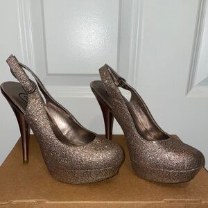 Candie's glitter platform slingback stiletto heel Size 6